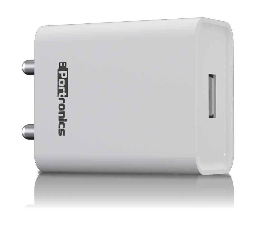 Portronics Adapto 62  USB Wall Adapter with 2.4A Fast Charging Single USB Port Without Cable for All iOS & Android Devices